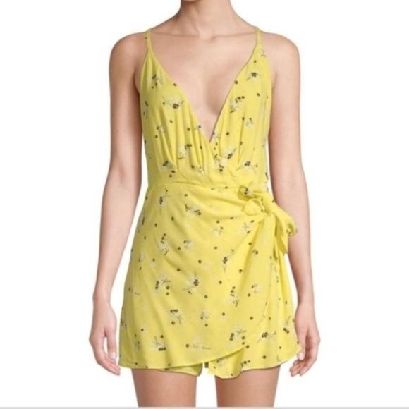 Free People Pants - Free People Tango at Night Romper Electric Yellow
